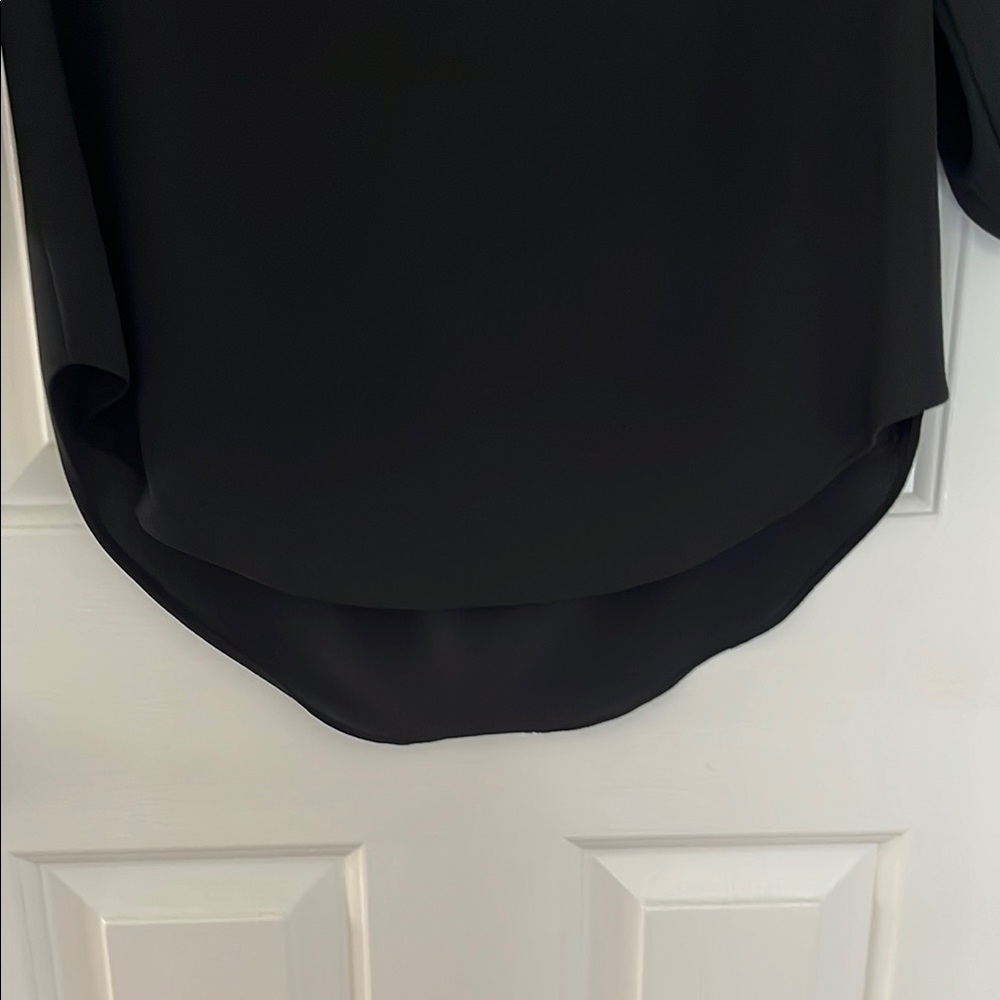 Karlie Black Relaxed Blouse with Mandarin Collar - Picture 5 of 8